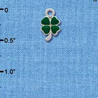 C1304* - Clover Heart Silver Charm Mini (left & right) (6 charms per package)