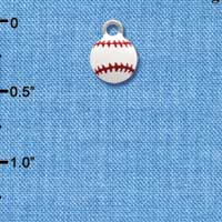 C1313 - Baseball Silver Charm Mini (6 charms per package)