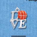 C1315 - Love Silver Basketball Silver Charm (6 charms per package)