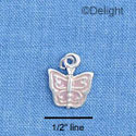 C1322 - Butterfly Purple Pastel Silver Char (6 charms per package)