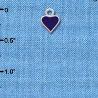 C1326+ - Heart Purple 2 Sided Silver Charm M (6 charms per package)