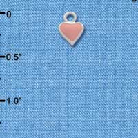 C1328+ - Heart Pink 2 Sided Silver Charm Min (6 charms per package)
