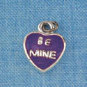 C1334 - Heart Be Mine Purple Silver Charm M (6 charms per package)