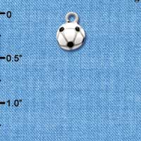 C1337 - Soccer ball Silver Charm Mini (6 charms per package)