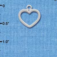 C1352+ - Heart Outline Small Silver Charm (6 charms per package)