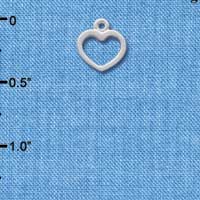 C1353+ - Heart Outline Silver Charm Mini (6 charms per package)