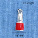 C1358 - Nail Polish Silver Red Silver Charm (6 charms per package)