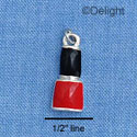 C1359 - Nail Polish Black Red Silver Charm (6 charms per package)