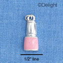 C1360 - Nail Polish Silver Pink Silver Charm (6 charms per package)