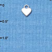 C1393+ - Heart White 2 Sided Silver Charm Mi (6 charms per package)
