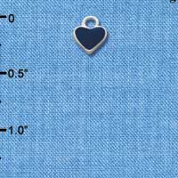 C1394+ - Heart Blue 2 Sided Silver Charm Min (6 charms per package)