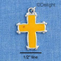 C1406 - Cross Yellow Silver Charm (6 charms per package)