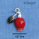 C1410 - Perfume Bottle Red Black Silver Charm (6 charms per package)