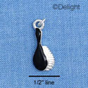 C1413 - Hair Brush Black Silver Charm (6 charms per package)
