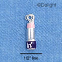 C1416 - Lipstick Pink Purple Silver Charm (6 charms per package)