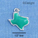C1429 - Texas Teal Silver Charm (6 charms per package)