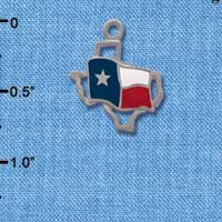 C1434 - Texas Outline Flag Silver Charm (6 charms per package)