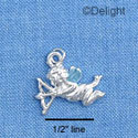 C1437* - Cherub Bow Arrow Blue Silver Charm (6 charms per package)