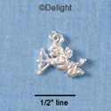 C1439* - Cherub Bow Arrow Silver Charm (6 charms per package)