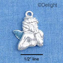 C1440* - Cherub Think Side Blue Silver Charm (6 charms per package)