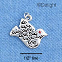 C1449* - Dove Love Faith Hope Silver Charm (6 charms per package)