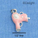 C1453 - Hair Dryer Pink Silver Charm (6 charms per package)