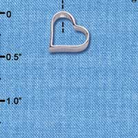 C1463+ - Slider Heart Silver Charm (6 charms per package)