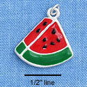 C1476 - Watermelon Piece Silver Charm (6 charms per package)
