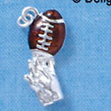 C1479 - Football Hands Silver Charm (6 charms per package)