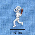 C1481* - Baseball Player Body Silver Charm (6 charms per package)