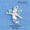 C1495* - Cherub Blue Silver Charm (left & right) (6 charms per package)
