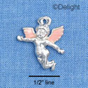 C1496* - Cherub Pink Silver Charm (left & right) (6 charms per package)