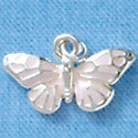 C1505 - Butterfly Purple Pastel Silver Char (6 charms per package)