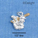 C1521* - Baseball Player Head Silver Charm (6 charms per package)