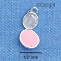 C1522* - Makeup Compact Silver Charm (6 charms per package)