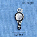 C1524 - Hand Mirror Black Silver Charm (6 charms per package)
