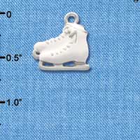 C1564* - Ice Skates Pair White Silver Charm (6 charms per package)