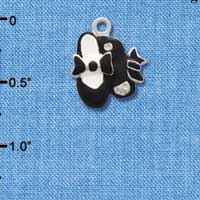 C1566 - Tap Shoes Black Silver Charm (6 charms per package)