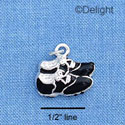 C1614 - Cleats Black Silver Charm (6 charms per package)