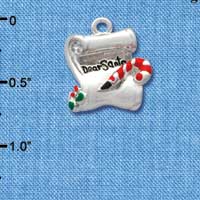 C1615 - Letter Dear Santa Silver Charm (6 charms per package)