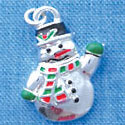 C1617*SILVER - Silver Snowman - Silver Plated Charm (left & right) (6 charms per package)