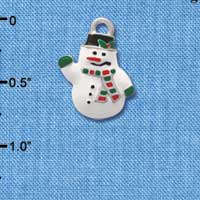C1617* - Snowman White Silver Charm (left & right) (6 charms per package)