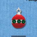 C1620 - Ornament Red Silver Charm (6 charms per package)