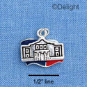 C1637 - Alamo Texas Flag Silver Charm (6 charms per package)