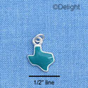 C1648 - Texas Turquoise Silver Charm Mini (6 charms per package)