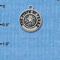 C1654 - Texas State Seal Silver Charm (6 charms per package)