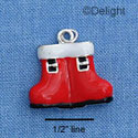 C1678 - Santa's Boots Silver Charm (6 charms per package)