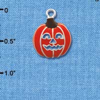 C1789 - Jack O'Lantern Cut Out Silver Charm (6 charms per package)