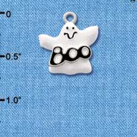C1790 - Ghost Boo Silver Charm (6 charms per package)