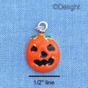 C1797 - Jack O'Lantern Black Silver Charm (6 charms per package)